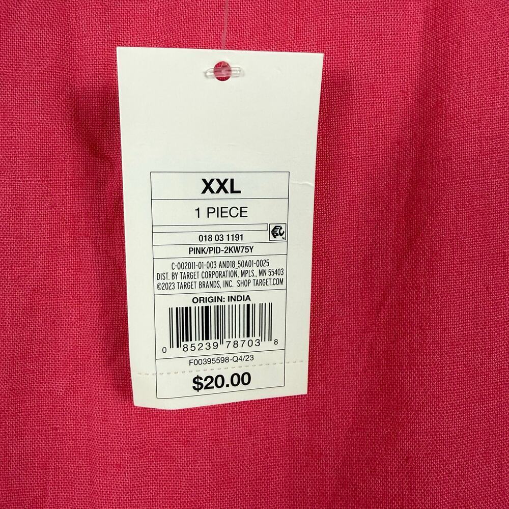 A New Day Cotton Linen Blend Pink High Neck A Line Mini Shift Dress NWT Size XXL - Picture 11 of 13